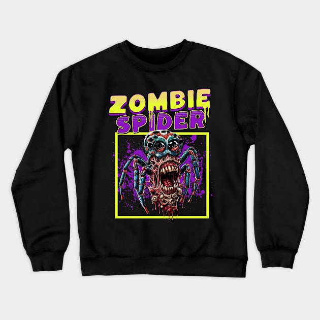 Zombie Spider funny Crewneck Sweatshirt by woormle